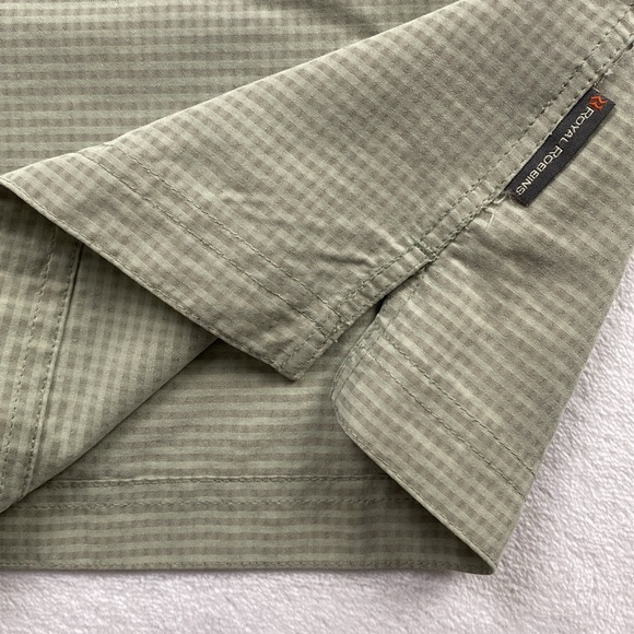 Royal Robbins Desert Pucker Dry Checkered Short Sleeve Button Up Shirt (Green) - Picture 10 of 16